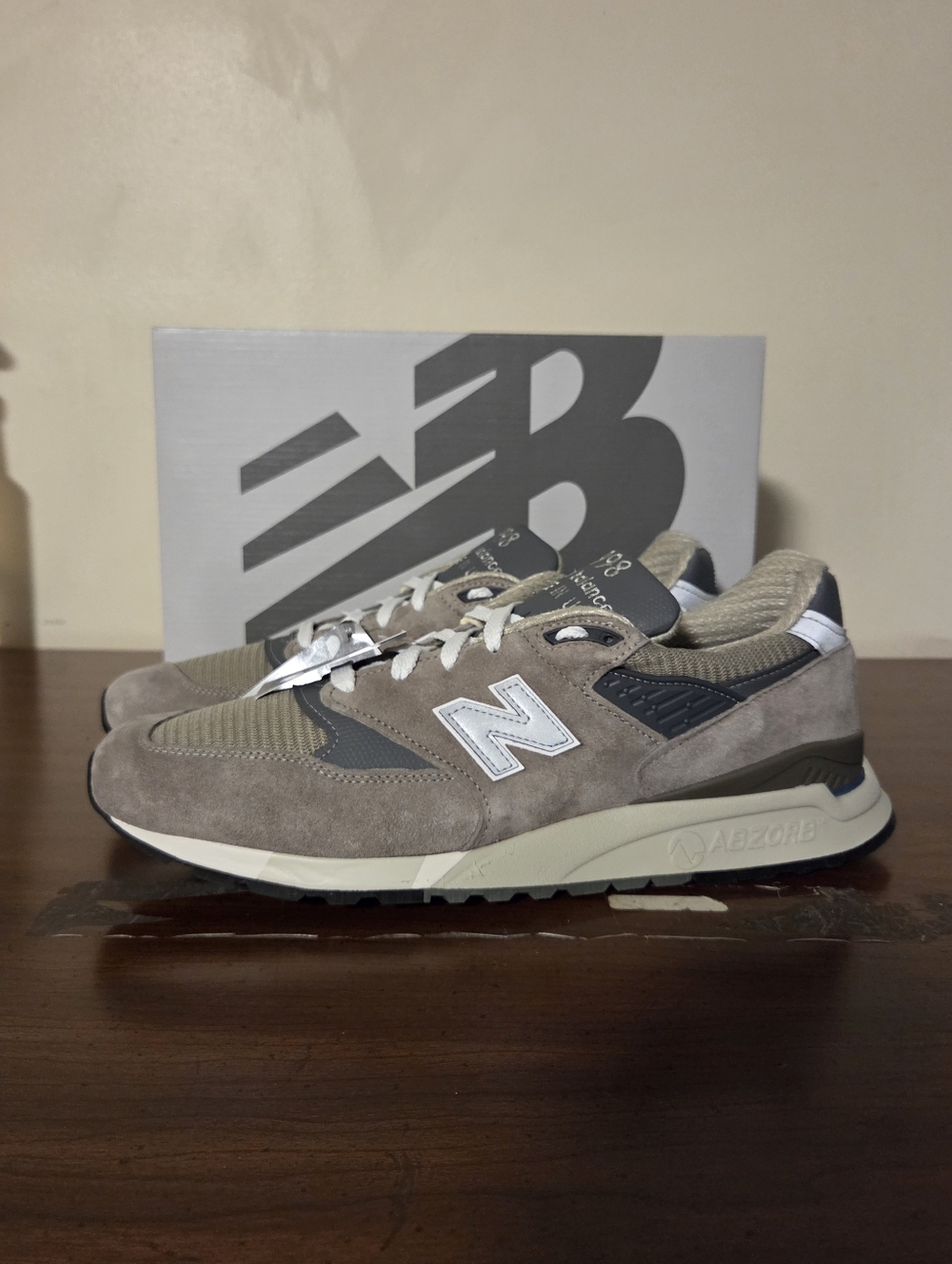 New Balance 998 Wolf Grey Silver Running Shoes Made In USA Mens Size 13 NIB